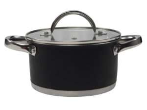 Cooking pan 18cm ss w/lid gls black