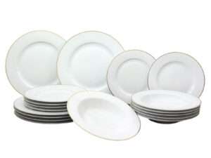 Dinner set 18pcs white/gold