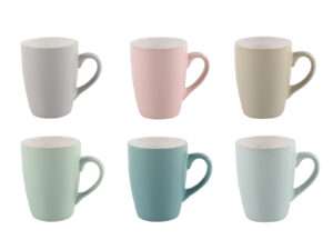Mok koffie Soft uni/wit 340ml 6-ass/kl