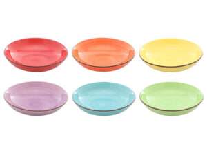 Bowl Ø23x6cm uni colors 6 assorted