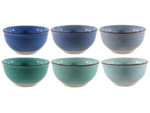 ^Bowl 12cm blue 6 assorted