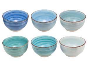 ^Bowl 14cm blue 6 assorted