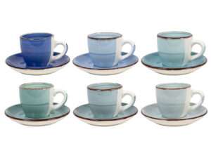 ^Koffiemok Blue z/oor 340ml 6-ass