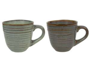 Koffiemok m/oor reactive glazed 380ml Ø9,7x9cm 2-ass